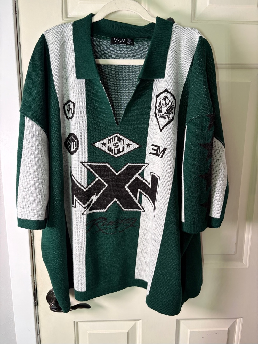 boohooMAN Polo MXN Racing Short Sleeve Sweater Size 3XL